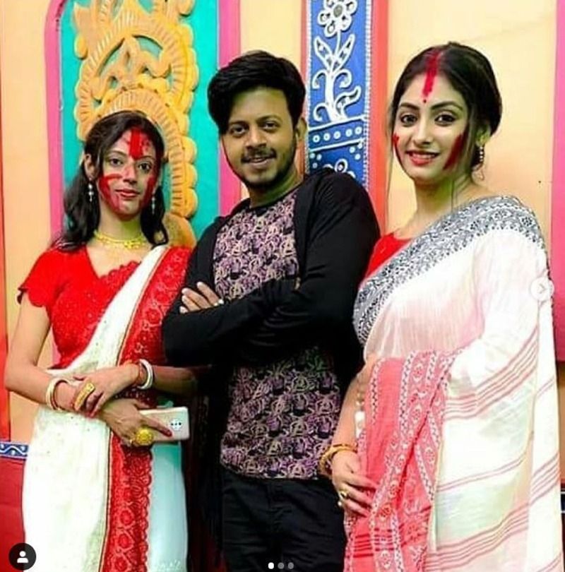 Krishnakali actress tiyasha roy shares a glimpse of bijaya dashami with husband suban roy BRD
