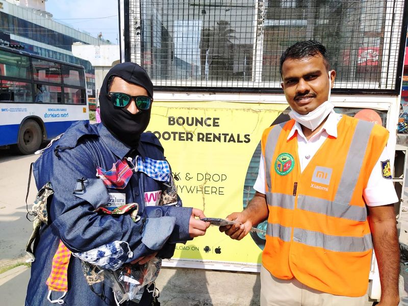 Coronavirus Namma Bengaluru Foundations #MaskOnSpitNot mascot spreads awareness distributes masks-dnm