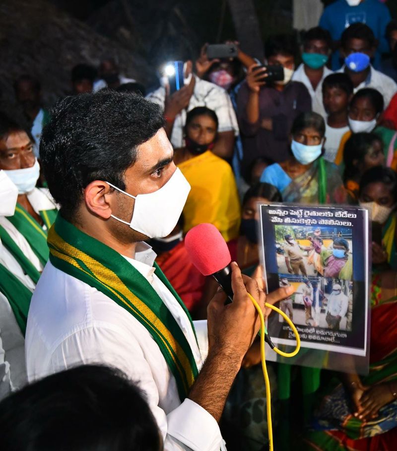 Lokesh meeting families of arrested Amaravati farmers
