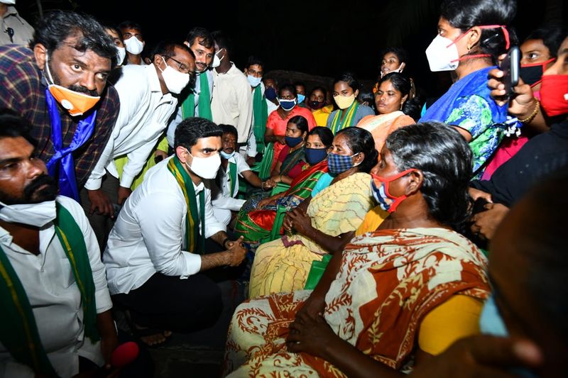 Lokesh meeting families of arrested Amaravati farmers