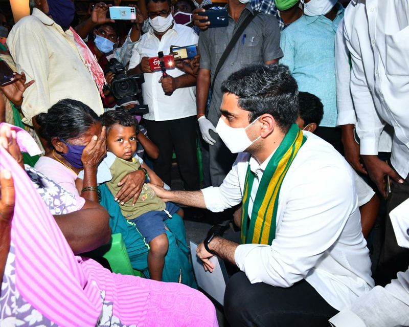 Lokesh meeting families of arrested Amaravati farmers