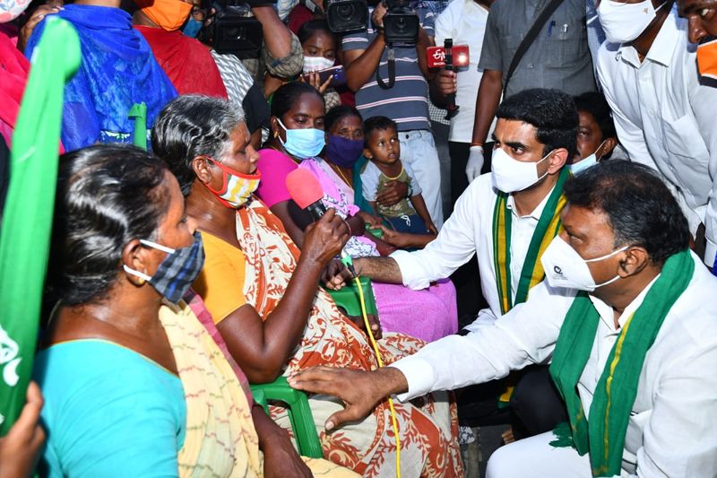 Lokesh meeting families of arrested Amaravati farmers