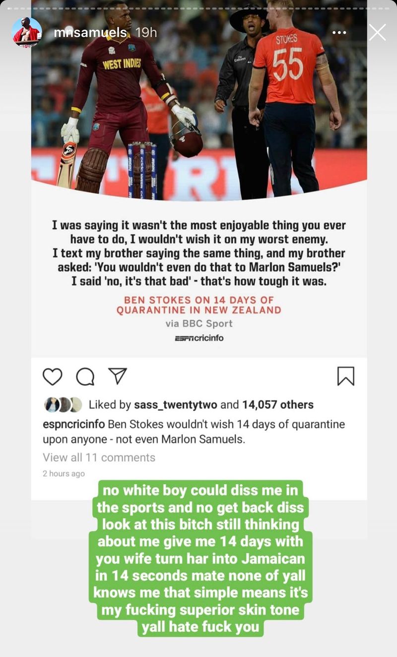 Marlon Samuels launches scathing attack on Ben Stokes, Shane Warne and Michael Vaughan join in=ayh