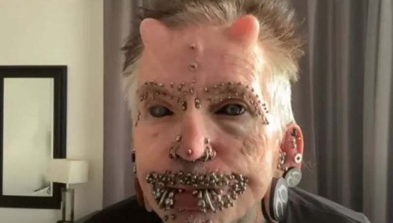 German Man Sets Record for Most Number of Body Modifications Including Two Horns and 453 Piercings