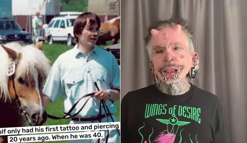 German Man Sets Record for Most Number of Body Modifications Including Two Horns and 453 Piercings