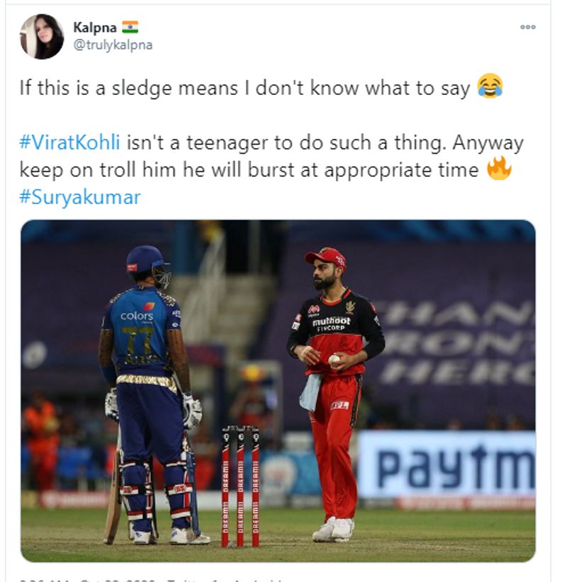 IPL 2020 Social Media criticises Virat Kohli for staring at Suryakumar Yadav