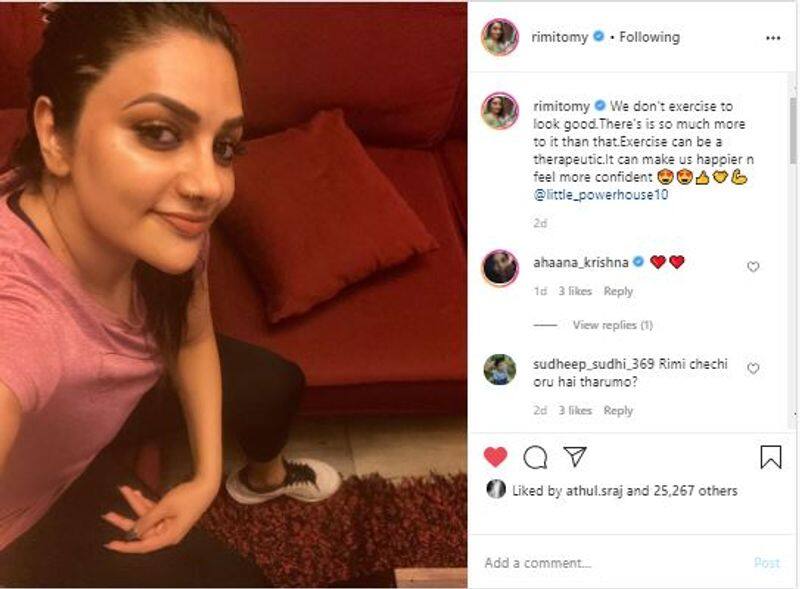 malayalam playback singer and anchor rimi tomy giving advice on body weight reducing and important of exercise in daily life