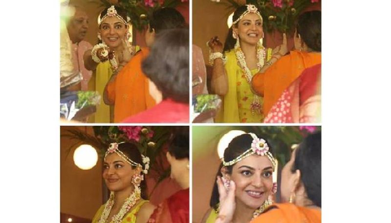 kajal aggarval haldi ceremony