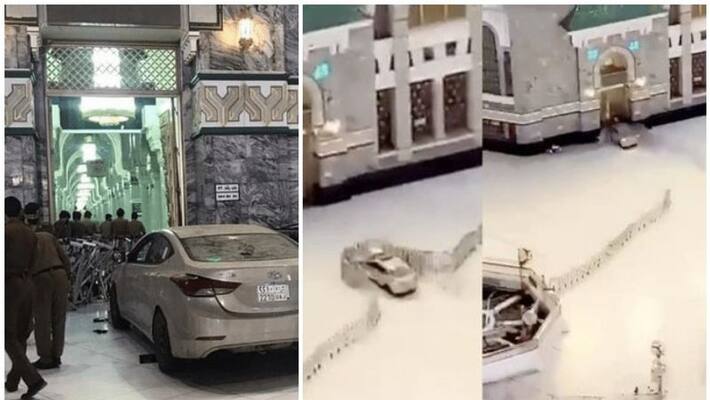 Car crashes into door at Makkah Grand Mosque door Car crashes into door at Makkah Grand Mosque door