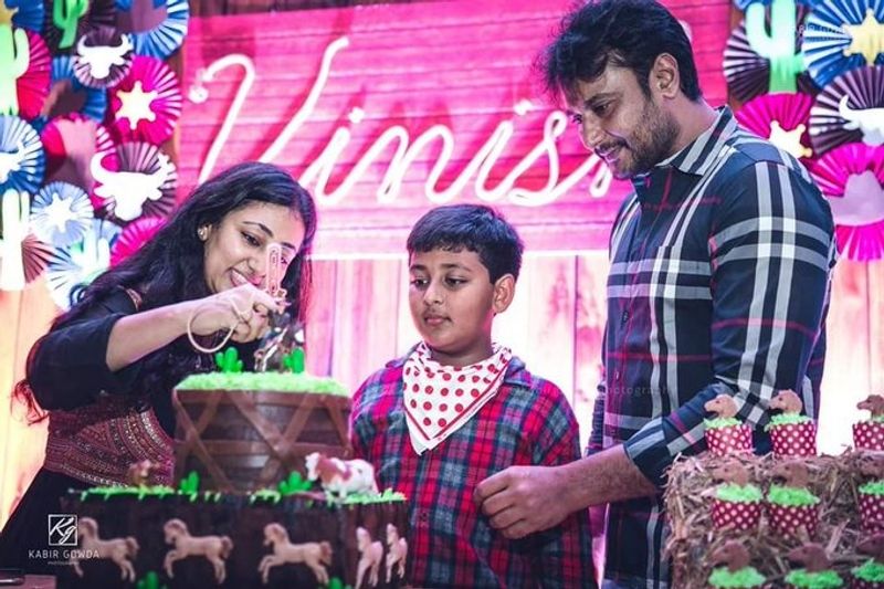 Challenging Star Darshan Son vineesh Darshan Birthday Celebration mah