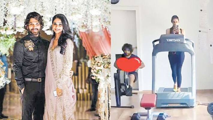 allu arjun wifes sneha reddy shares her work out session photo with husband ksr allu arjun wifes sneha reddy shares her work out session photo with husband ksr