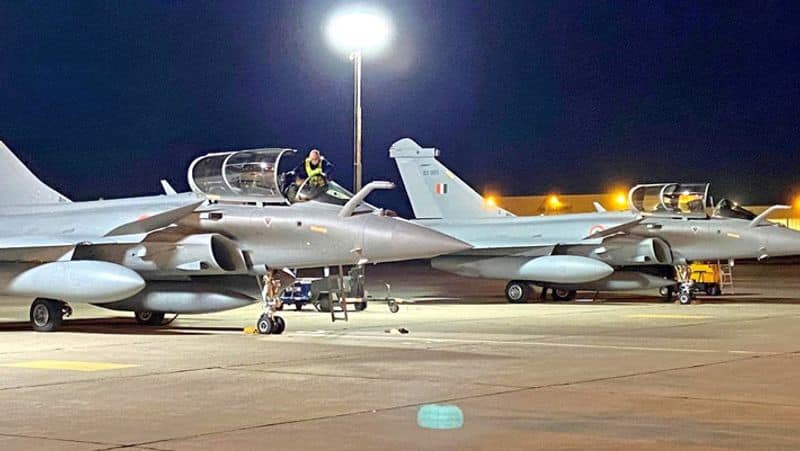 8 hours, 3700 nautical miles ... 3 Rafale jets that came to India in one breath. Sleep deprived China.