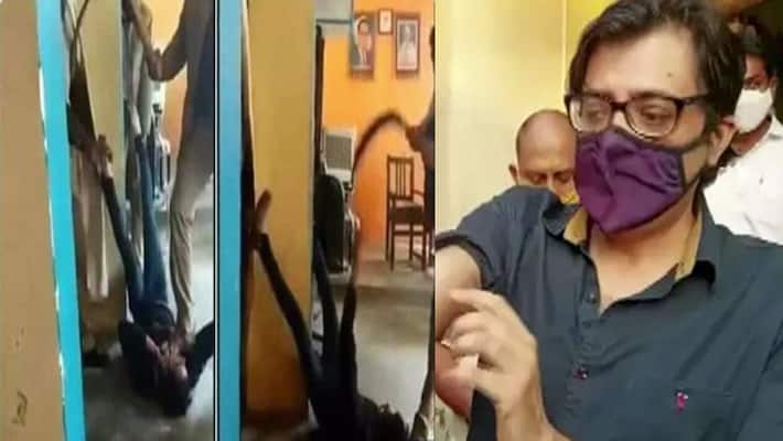 Fact Check : viral Photo Of Arnab Goswami Tortured By Mumbai Police? know the reality dva Fact Check : viral Photo Of Arnab Goswami Tortured By Mumbai Police? know the reality dva