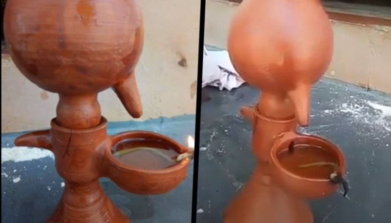 A unique diya that can burn 24 hours!