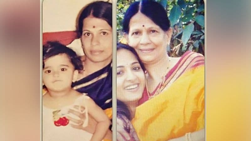 बचपन में मां के साथ अनुष्का शेट्टी।