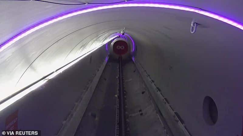 Virgin Hyperloop transports its first human passengers inside a levitating pod