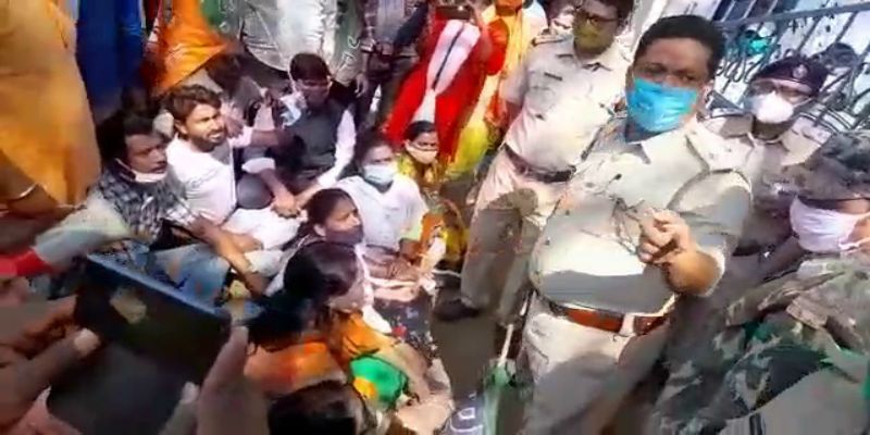 Clash between BJP supporters and police at Kharagpur ASB