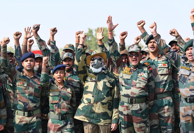 PM Modi celebrate Diwali with Army soldiers in jammu kashmir