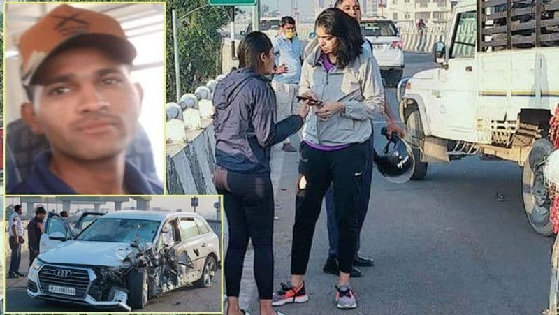 जयपुर, राजस्थान. शुक्रवार 6 नवंबर को अजमेर रोड स्थित एलिवेटेड रोड पर इन दो लड़कियों ने 100 की स्पीड से अपनी ऑडी कार से इस युवक को उड़ा दिया था। एक्सीडेंट इतना भीषण था कि युवक 30 फीट हवा में उछलकर दूर एक दुकान की छत पर जाकर गिरा था। मृतक माड़ाराम रैबारी जोधपुर के बाजवा गांव से 350 किमी दूर जयपुर पुलिस कांस्टेबल की भर्ती में शामिल होने आया था। गरीब परिवार का माड़ाराम कुछ बनकर अपने घर की आर्थिक स्थित संभालना चाहता था, लेकिन एक टक्कर से सब बिघर गया। (इन्हीं लड़कियों ने माड़ाराम को अपनी ऑडी से टक्कर मारी थी)