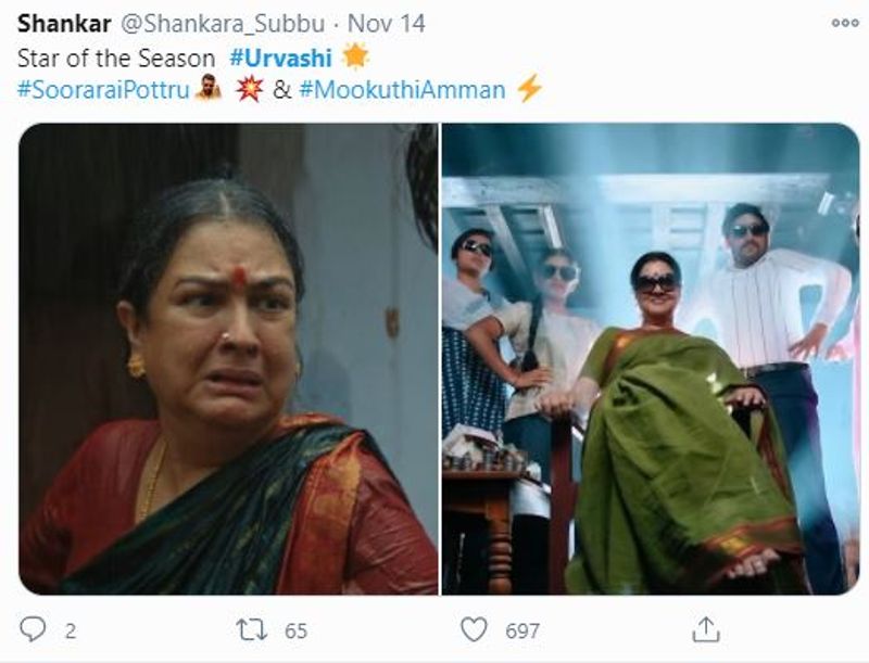 urvashi got big applause after three straight tamil films in one month