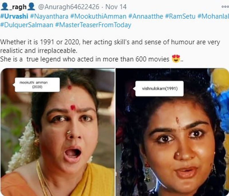 urvashi got big applause after three straight tamil films in one month
