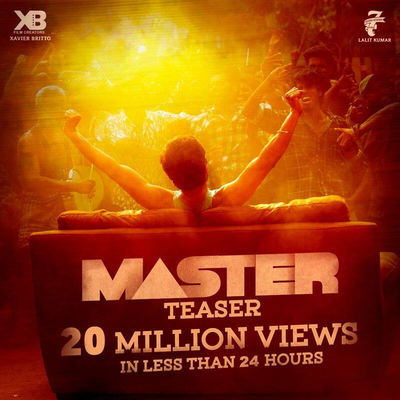 Vijay Master Teaser hit 20 Million Views in 24 hours