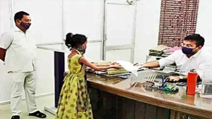 Innocent reached DM after walking 10 km to file complaint against father kpl Innocent reached DM after walking 10 km to file complaint against father kpl