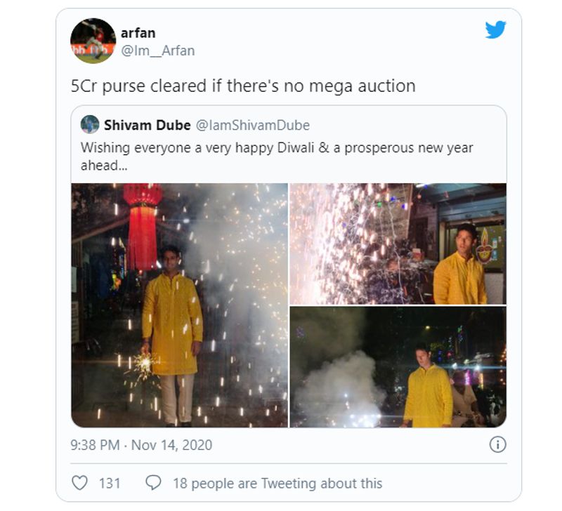 Fans react trolls Shivam Dube burst crackers despite Virat Kohlis message