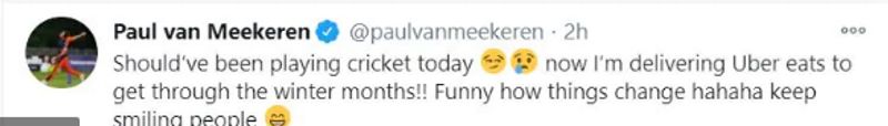 Netherland Cricketer Paul woks as Food Delivery Guy