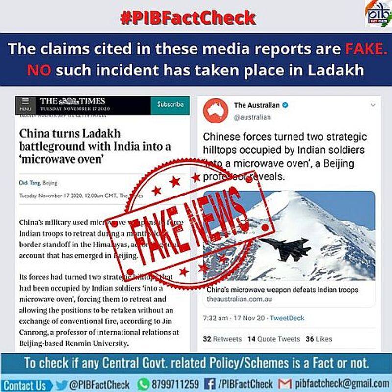 Indian Army busts The Times fake news: China microwave weapons ladakh-VPN