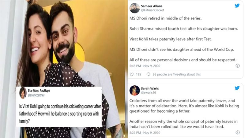 विराट कोहली के सीरीज को बीच में छोड़कर आने की वजह से उनको काफी आलोचना का भी सामना करना पड़ रहा है। कई लोगों ने इसे गलत बताया। कुछ लोगों ने माही का उदाहरण देते हुए कहा कि जब जीवा पैदा हुई थी तब माही मैच खेल रहे थे ना कि छुट्टी ले ली थी।
