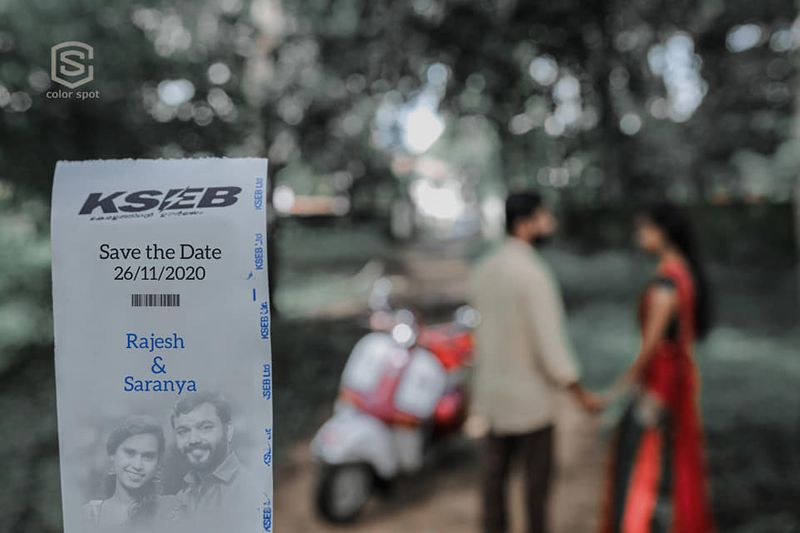 save the date photoshoot and a KSEB meter reading