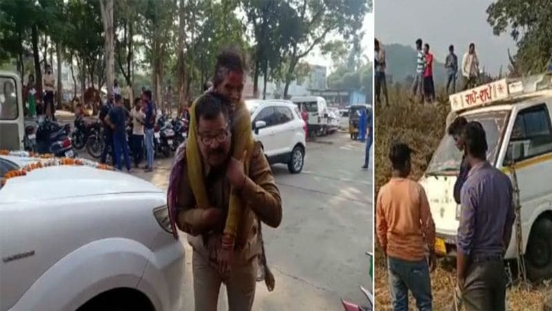 जबलपुर, मध्य प्रदेश. यह हैं 57 साल के एएसआई संतोष सेन। बदमाशों से हुई एक मुठभेड़ में इनके राइट हैंड में फ्रैक्चर हो गया था। हाथ ठीक हो गया, लेकिन अब उसमें पहले जैसी ताकत नहीं बची। बावजूद मंगलवार को एक सड़क हादसे में घायलों को अस्पताल के अंदर तक ले जाने के लिए जब स्ट्रेचर नहीं मिला, तो वे पीठ पर लादकर उन्हें ले गए। यह हादसा जिला मुख्यालय जबलपुर से 35 किमी दूर घुघरी गांव के पास हुआ था। एक तेज रफ्तार लोडिंग वाहन के खाई में पलट जाने से 27 मजदूर घायल हो गए थे। गाड़ी में 36 मजदूर सवार थे। चरगवां थाना प्रभारी रितेश पांडे ने बताया कि सभी मजदूर शहपुरा मटर तोड़ने जा रहे थे। सुबह आठ बजे यह हादसा हुआ था। आगे देखें ऐसे ही हादसों की कुछ और कहानियां...
