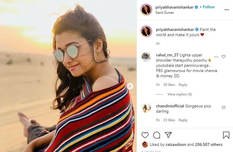 Netizens kidding Priya bhavani shankar Latest desert photo shoot