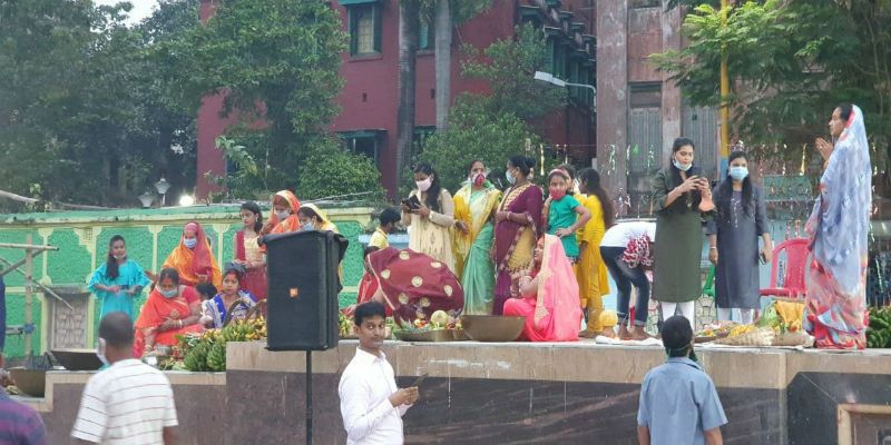 Santosh Mitra square arranged an artificial reservoir for Chhath Pujo at Kolkata ASB
