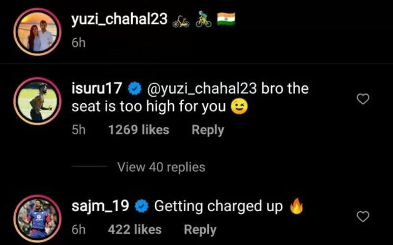 RCB Cricketer Isuru Udana trolls Yuzvendra Chahal over his Instagram post kvn