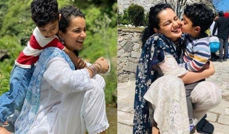 कंगना ने इसे शेयर करने के साथ ही पोस्ट में लिखा है, 'जब हम शूट के लिए निकले, उसने कहा मत जाओ। मैंने जोर देकर कहा कि मुझे काम करना है।' 