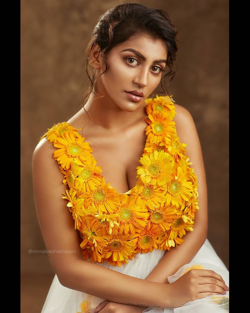 bigg boss fame yashika anand Flower design dress hotness overloaded photoshoot