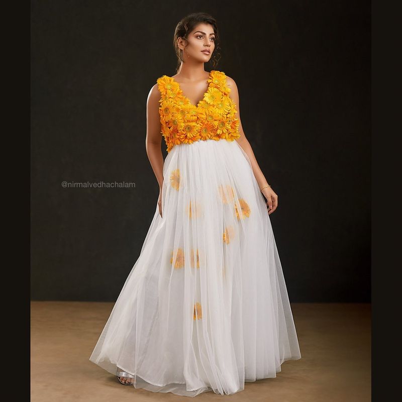 bigg boss fame yashika anand Flower design dress hotness overloaded photoshoot