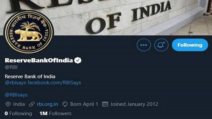 Reserve Bank of India with over 1 million followers on rbi twitter handle creates world record MJA Reserve Bank of India with over 1 million followers on rbi twitter handle creates world record MJA