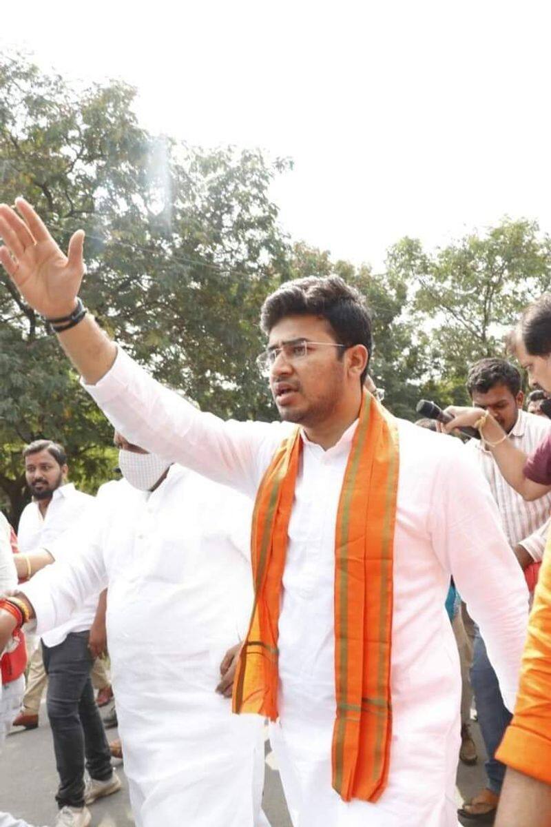 tension prevails at OU after police obstructed bjym national president tejasvi surya lns