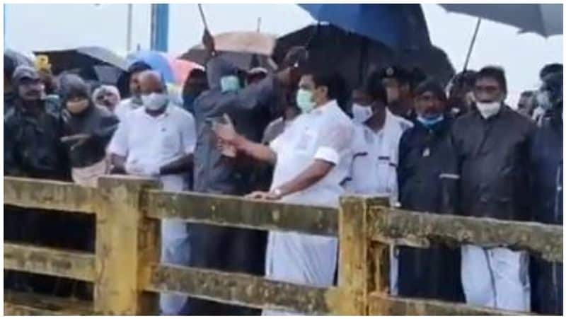 Chief Minister Edappadi Palanichamy left for Cuddalore to inspect the effects of the storm.