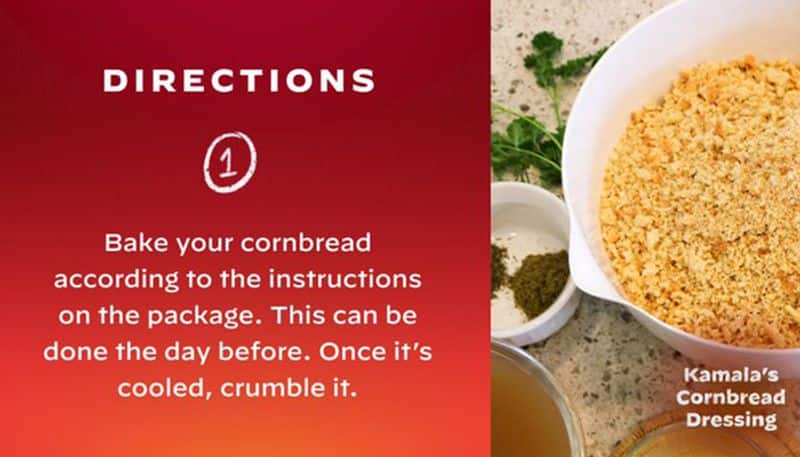 Food Kamala Harris Thanksgiving family recipe cornbread-VPN