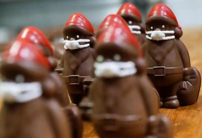 Chocolate Santas get a Covid makeover in Hungary