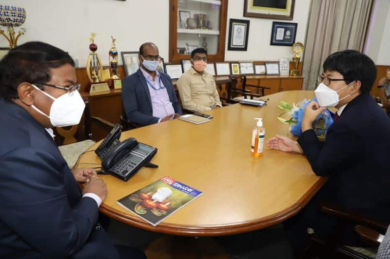 Chennai Councilor General Hong Yup Lee Met Manjunath Prasad grg