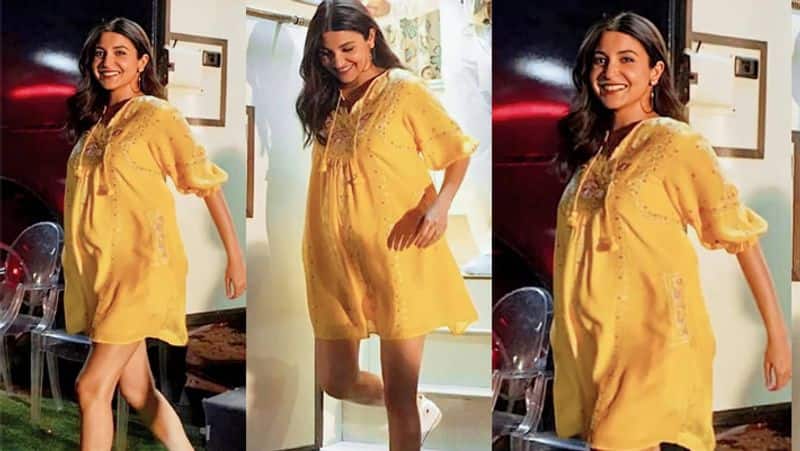 Anushka Sharma looks beautiful in yellow mini dress