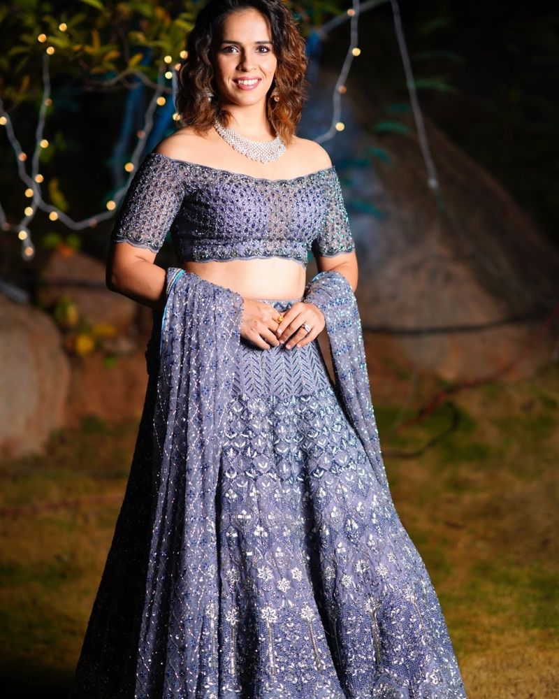 Indian badminton star saina nehwal navel show in lehenga, Saina shares in social media CRA