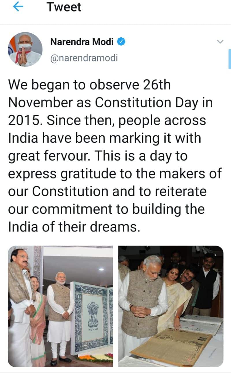 We will honor the leaders who drafted the constitution .. I am the one who carried the law book on the elephant .. Modi.