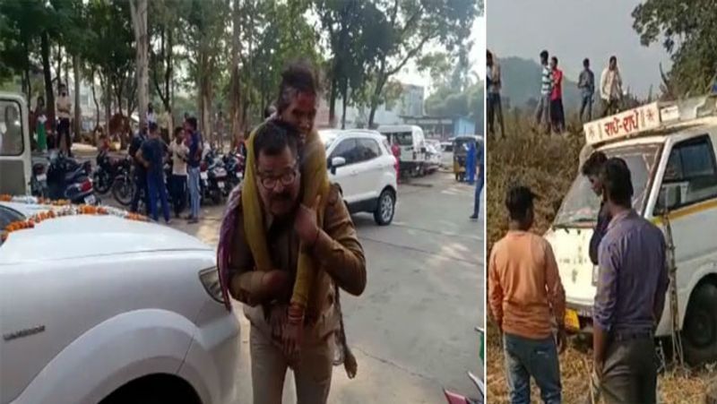 जबलपुर, मध्य प्रदेश. यह हैं 57 साल के एएसआई संतोष सेन। बदमाशों से हुई एक मुठभेड़ में इनके राइट हैंड में फ्रैक्चर हो गया था। हाथ ठीक हो गया, लेकिन अब उसमें पहले जैसी ताकत नहीं बची। बावजूद मंगलवार को एक सड़क हादसे में घायलों को अस्पताल के अंदर तक ले जाने के लिए जब स्ट्रेचर नहीं मिला, तो वे पीठ पर लादकर उन्हें ले गए। यह हादसा पिछले दिनों जिला मुख्यालय जबलपुर से 35 किमी दूर घुघरी गांव के पास हुआ था। एक तेज रफ्तार लोडिंग वाहन के खाई में पलट जाने से 27 मजदूर घायल हो गए थे। गाड़ी में 36 मजदूर सवार थे। चरगवां थाना प्रभारी रितेश पांडे ने बताया कि सभी मजदूर शहपुरा मटर तोड़ने जा रहे थे। आगे देखें ऐसे ही हादसों की कुछ और कहानियां...
