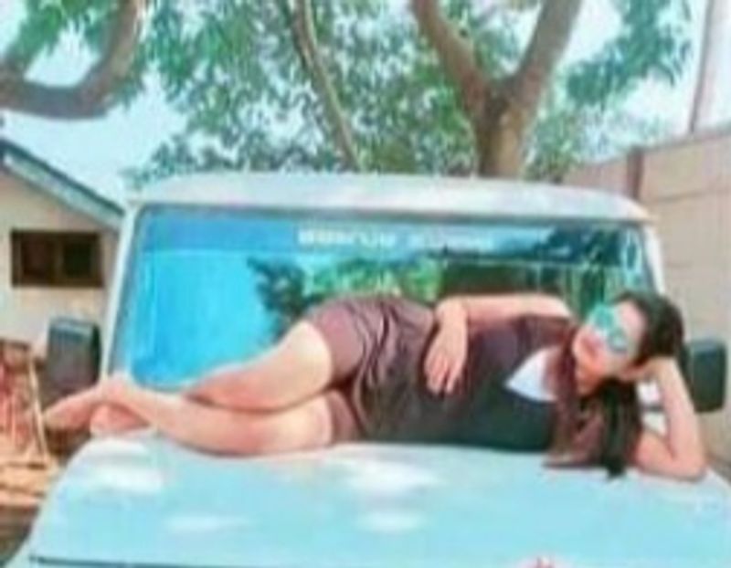 Girl Misusing Govt Vehicle At Karwar Pictures Goes Viral Complaint Lodged pod